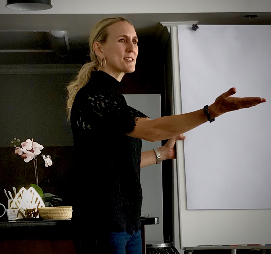 Stephanie presenting to a group